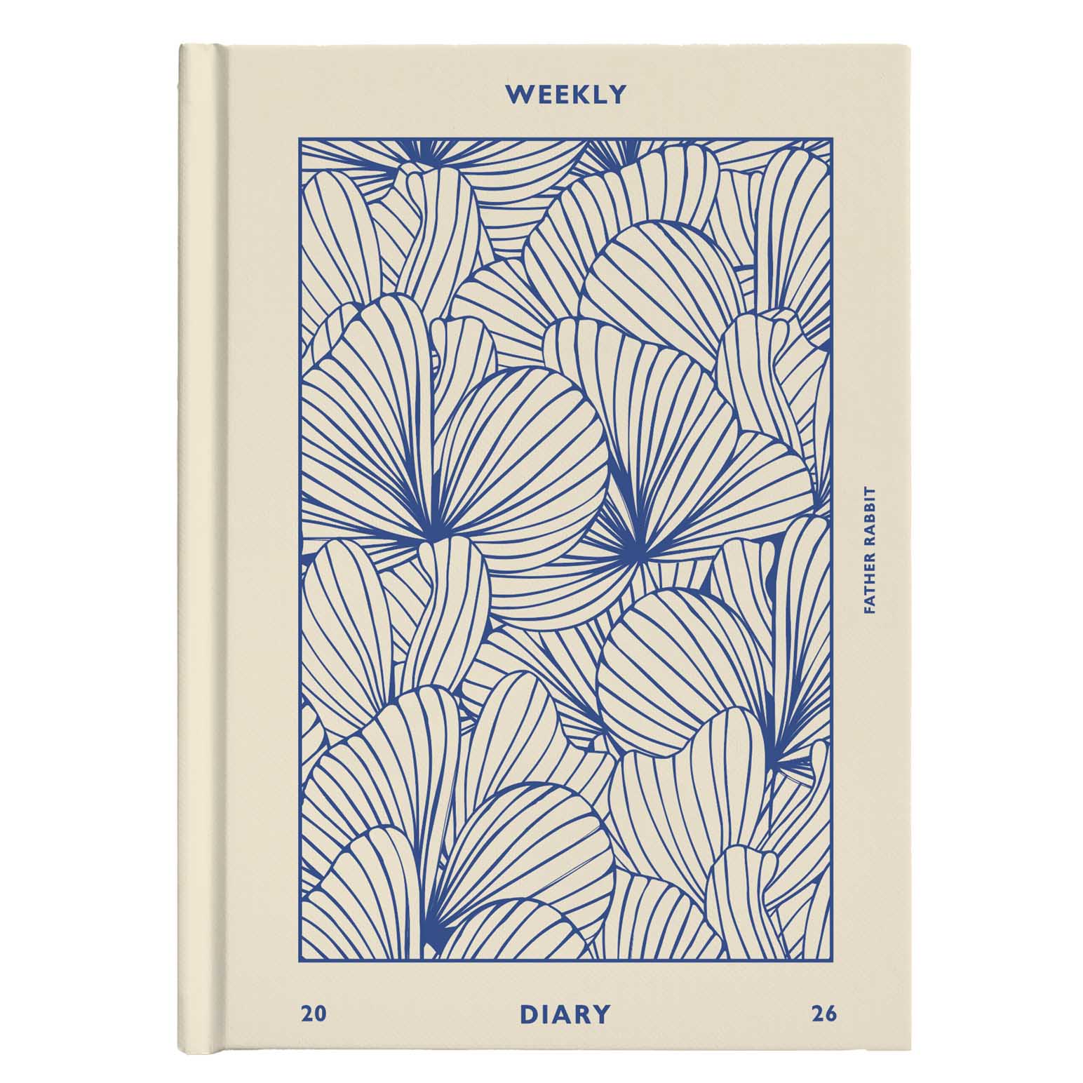Father Rabbit Prussian Blue Floral Weekly Diary 2026
